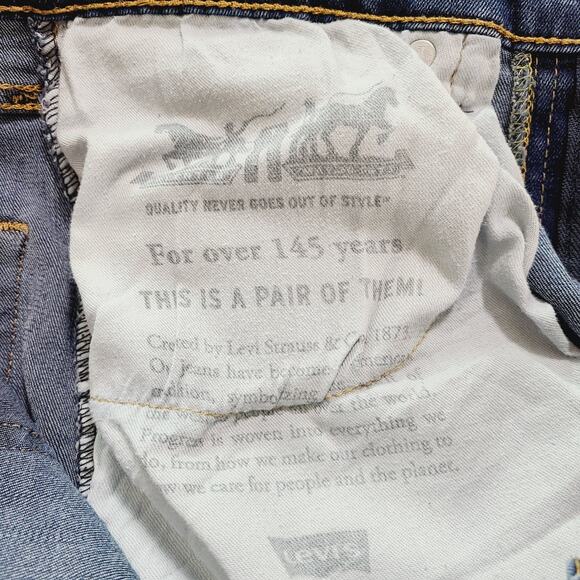 Levi's 502 Tapered Leg Dark Wash Men's Jeans Size 31X32, PRE-OWNED - Picture 7 of 11